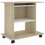 Computer Desk White and Sonoma Oak 80x50x75 cm Chipboard