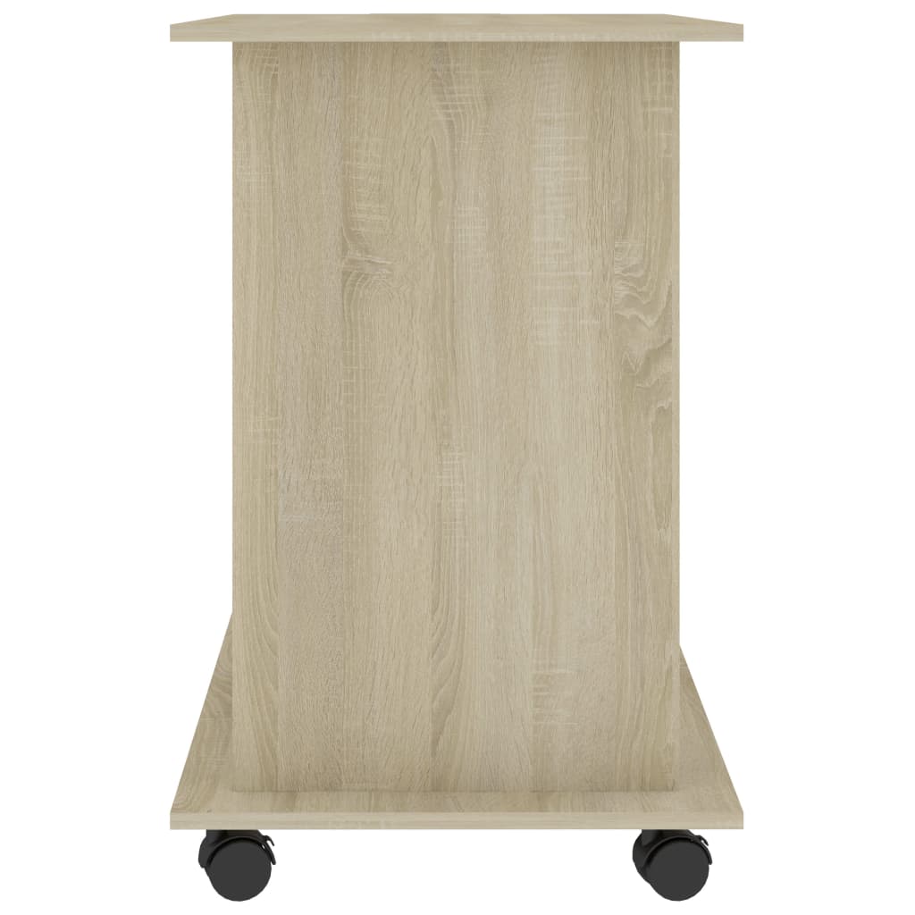 Computer Desk White and Sonoma Oak 80x50x75 cm Chipboard