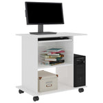 Computer Desk High Gloss White 80x50x75 cm Chipboard