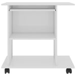 Computer Desk High Gloss White 80x50x75 cm Chipboard