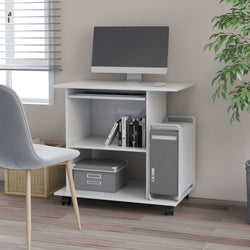 Computer Desk High Gloss White 80x50x75 cm Chipboard