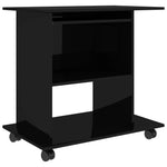 Computer Desk High Gloss Black 80x50x75 cm Chipboard
