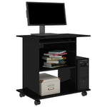 Computer Desk High Gloss Black 80x50x75 cm Chipboard