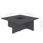 Coffee Table Grey 79.5x79.5x30 cm Chipboard