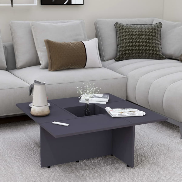  Coffee Table Grey 79.5x79.5x30 cm Chipboard