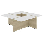 Coffee Table White and Sonoma Oak 79.5x79.5x30 cm Chipboard
