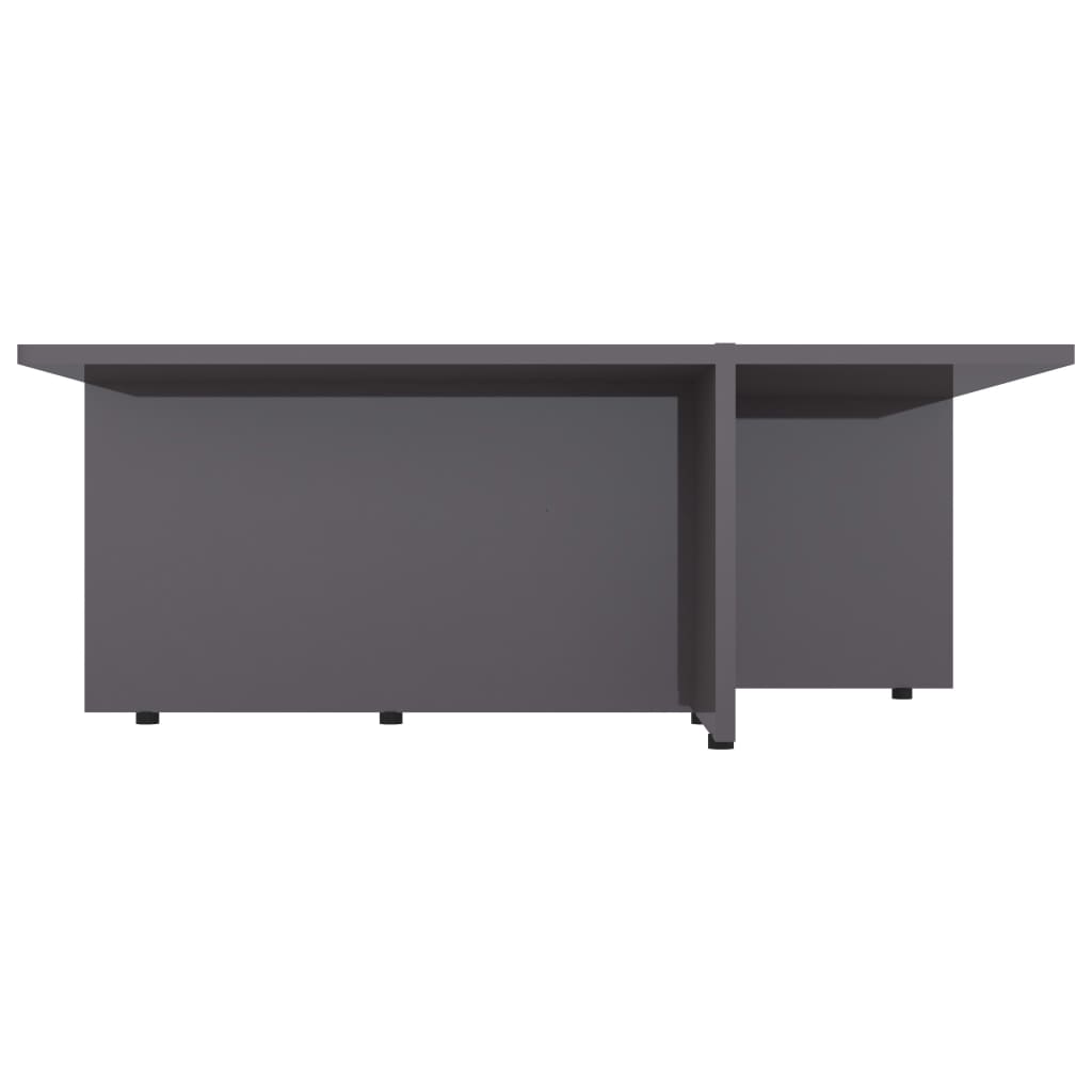Coffee Table High Gloss Grey 79.5x79.5x30 cm Chipboard