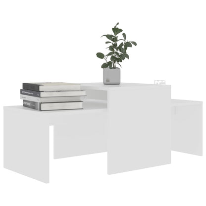Coffee Table Set White 100x48x40 cm Chipboard