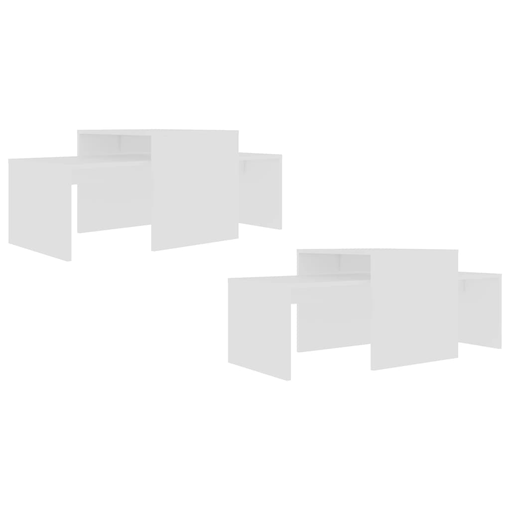 Coffee Table Set White 100x48x40 cm Chipboard