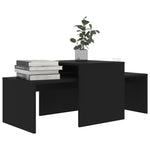 Coffee Table Set Black 100x48x40 cm Chipboard
