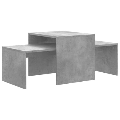 Coffee Table Set Concrete Grey 100x48x40 cm Chipboard