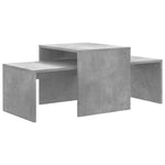 Coffee Table Set Concrete Grey 100x48x40 cm Chipboard