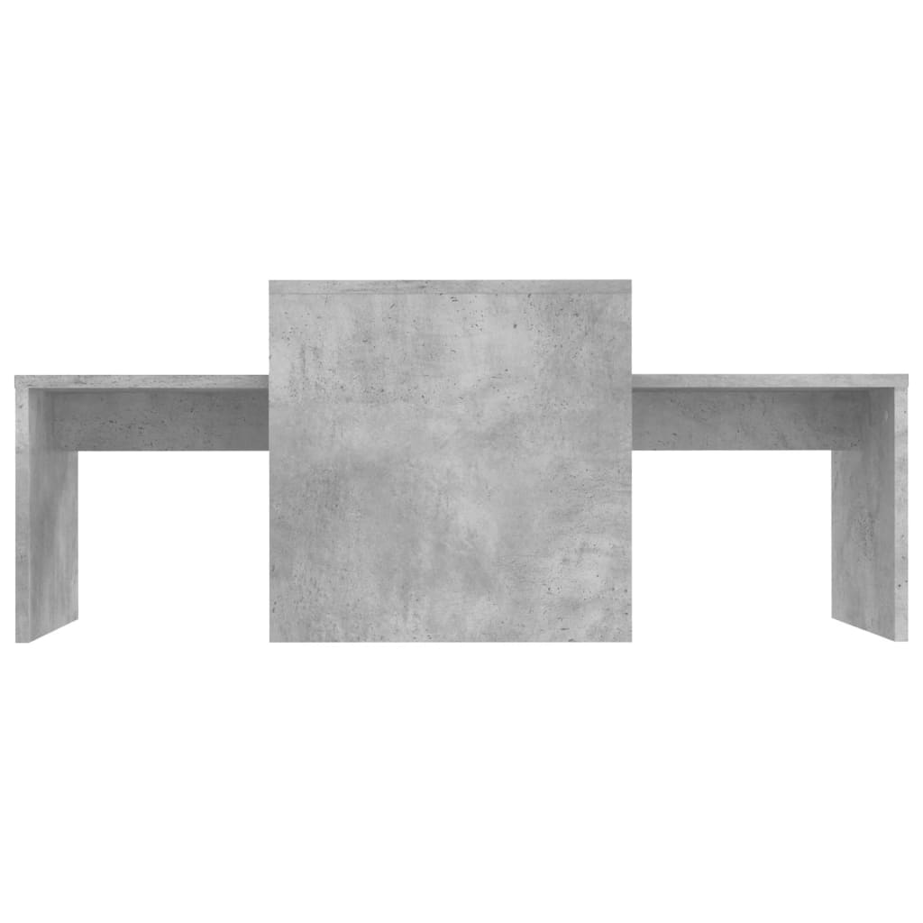 Coffee Table Set Concrete Grey 100x48x40 cm Chipboard