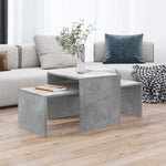 Coffee Table Set Concrete Grey 100x48x40 cm Chipboard