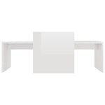 Coffee Table Set High Gloss White 100x48x40 cm Chipboard