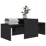 Coffee Table Set High Gloss Black 100x48x40 cm Chipboard