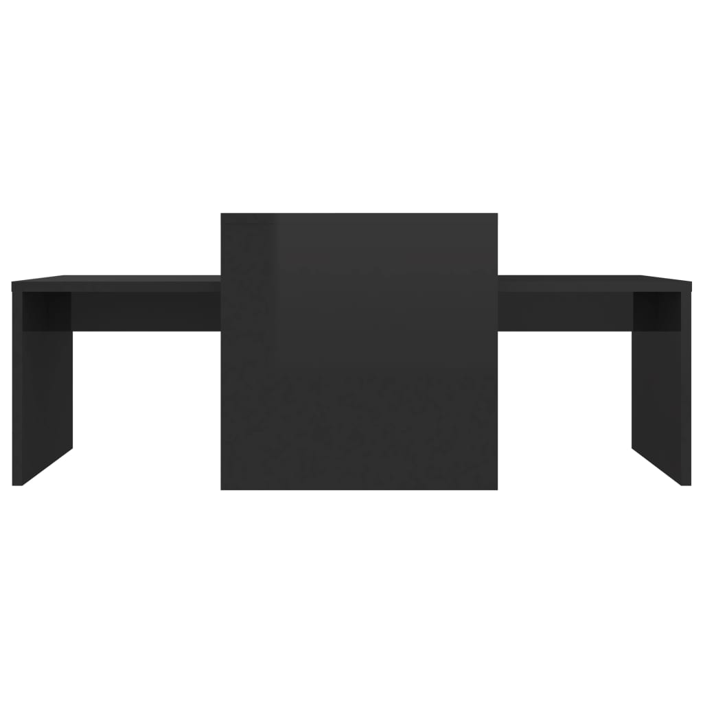 Coffee Table Set High Gloss Black 100x48x40 cm Chipboard