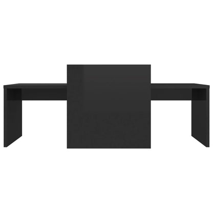 Coffee Table Set High Gloss Black 100x48x40 cm Chipboard