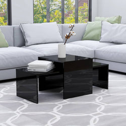 Coffee Table Set High Gloss Black 100x48x40 cm Chipboard