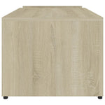 Coffee Table White and Sonoma Oak 90x45x35 cm Chipboard