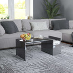 Coffee Table High Gloss Grey 90x45x35 cm Chipboard