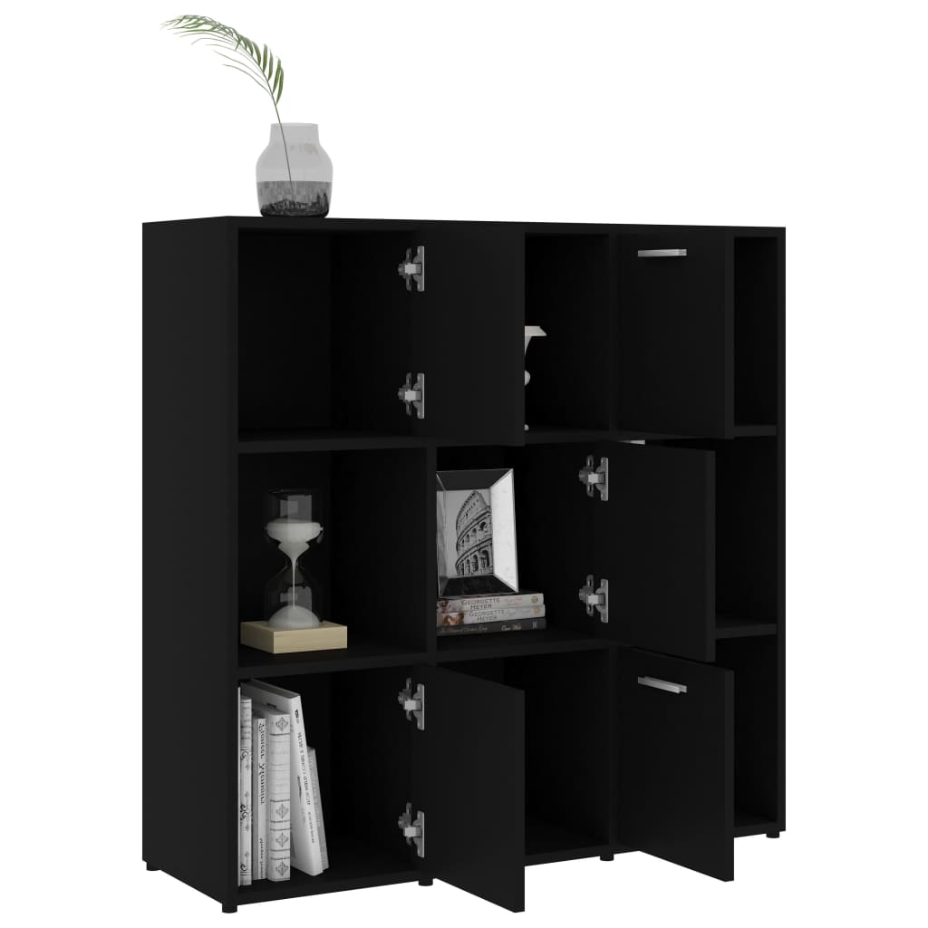Book Cabinet Black 90x30x90 cm Chipboard