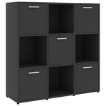 Book Cabinet Grey 90x30x90 cm Chipboard