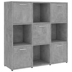 Book Cabinet Concrete Grey 90x30x90 cm Chipboard