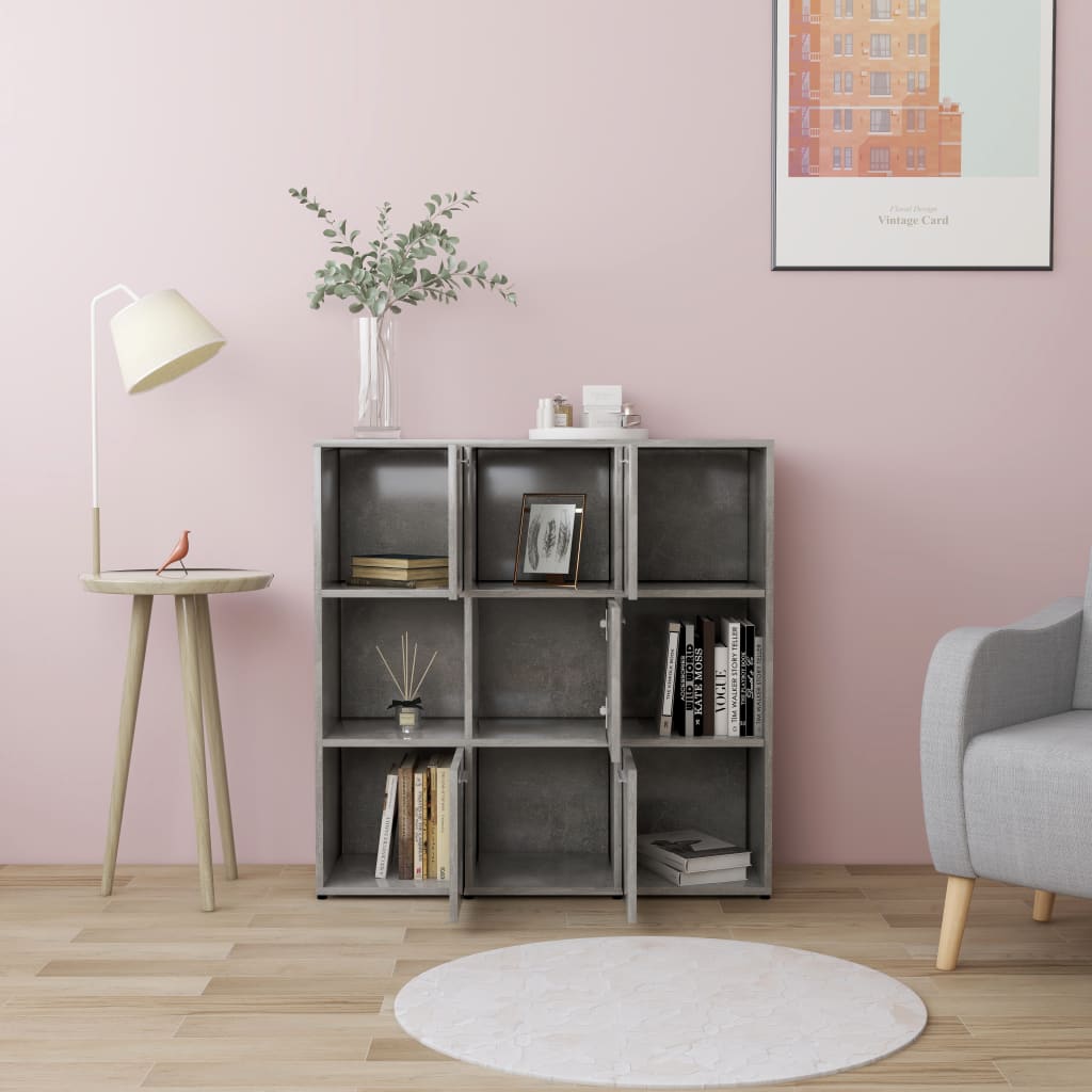 Book Cabinet Concrete Grey 90x30x90 cm Chipboard