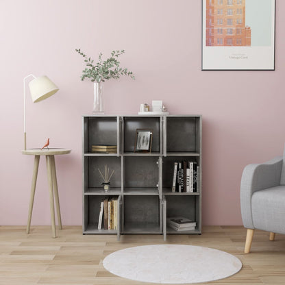 Book Cabinet Concrete Grey 90x30x90 cm Chipboard