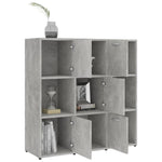 Book Cabinet Concrete Grey 90x30x90 cm Chipboard