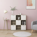 Book Cabinet White and Sonoma Oak 90x30x90 cm Chipboard