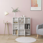 Book Cabinet High Gloss White 90x30x90 cm Chipboard