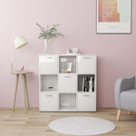 Book Cabinet High Gloss White 90x30x90 cm Chipboard