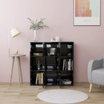 Book Cabinet High Gloss Black 90x30x90 cm Chipboard