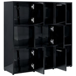 Book Cabinet High Gloss Black 90x30x90 cm Chipboard