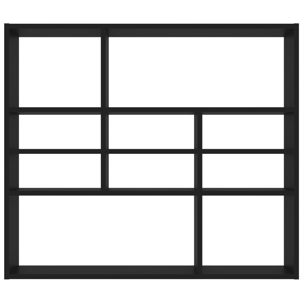 Wall Shelf Black 90x16x78 cm Chipboard