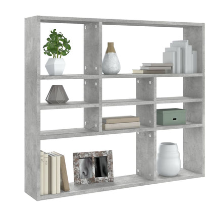 Wall Shelf Concrete Grey 90x16x78 cm Chipboard