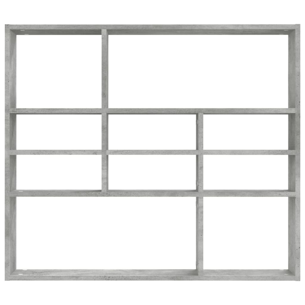 Wall Shelf Concrete Grey 90x16x78 cm Chipboard