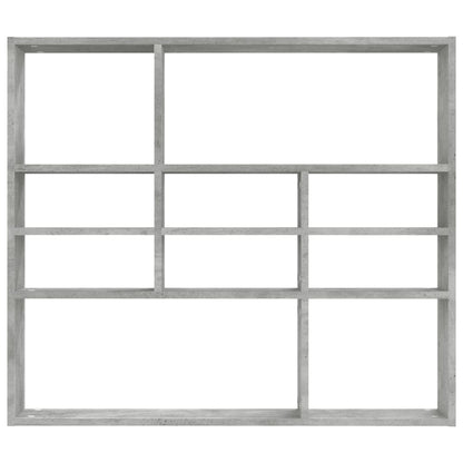 Wall Shelf Concrete Grey 90x16x78 cm Chipboard