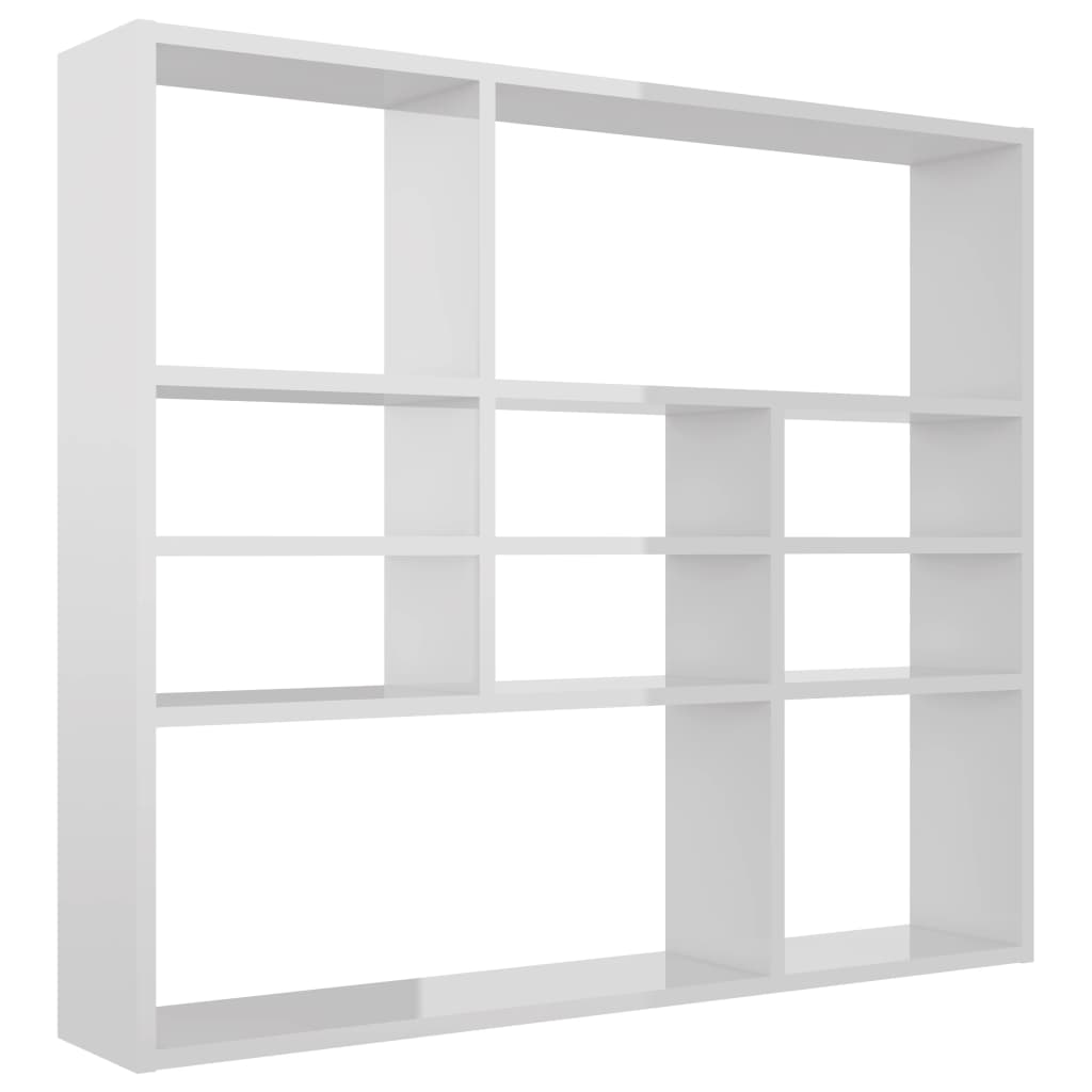 Wall Shelf High Gloss White 90x16x78 cm Chipboard