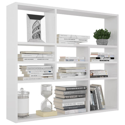 Wall Shelf High Gloss White 90x16x78 cm Chipboard