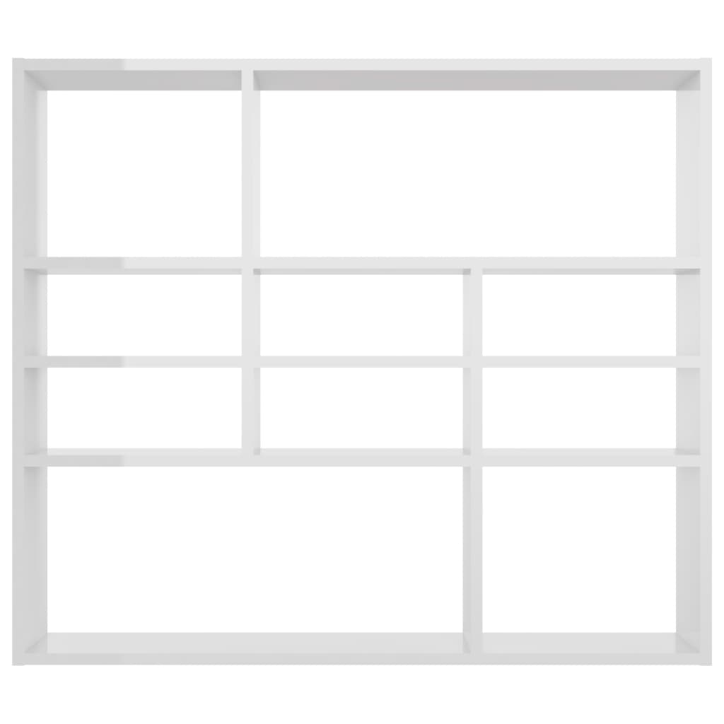 Wall Shelf High Gloss White 90x16x78 cm Chipboard