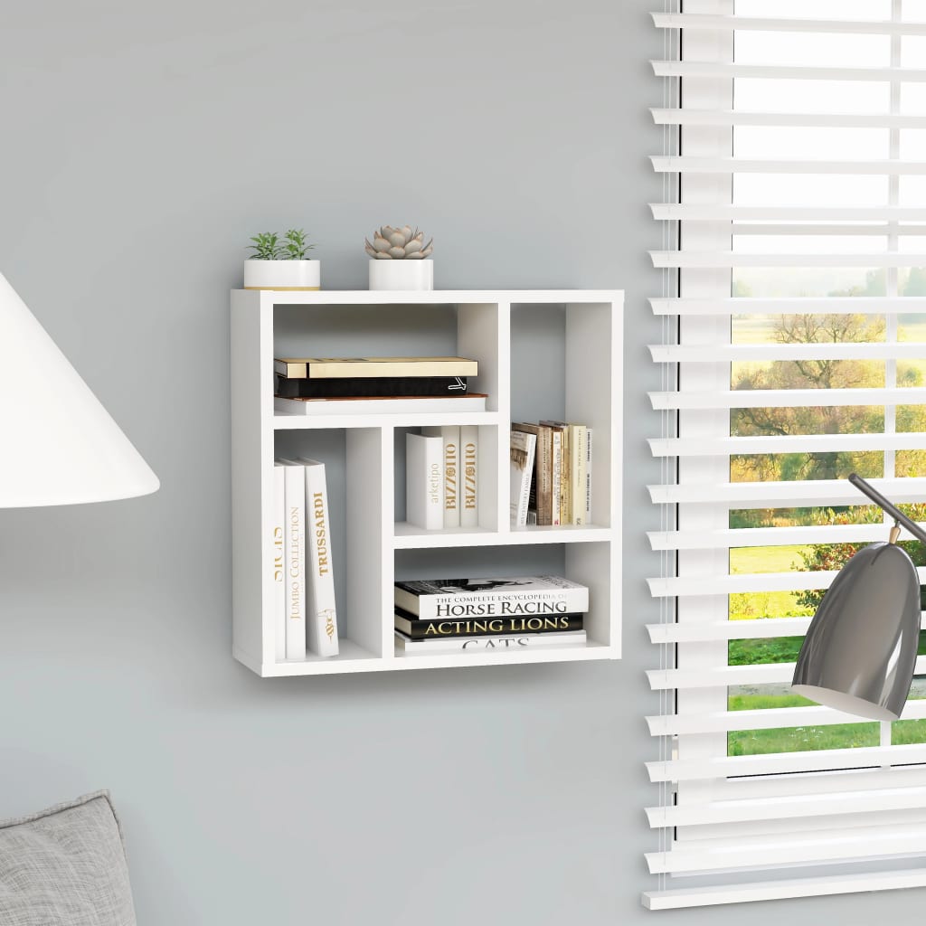 Wall Shelf White Engineered Wood