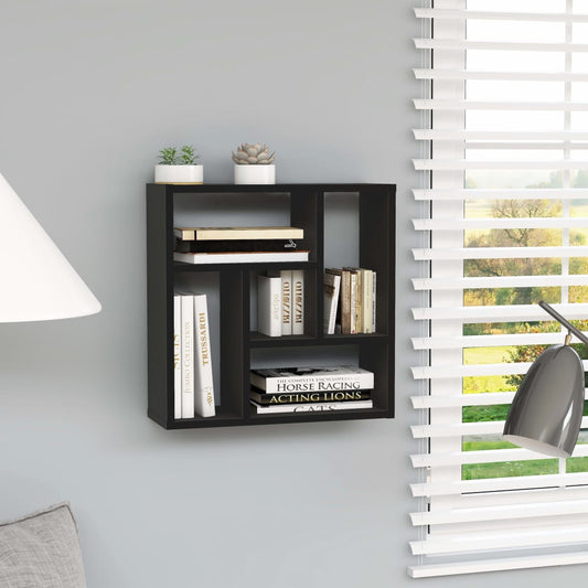 Wall Shelf Black 45.1x16x45.1 cm Chipboard