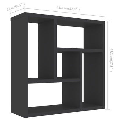 Wall Shelf Grey 45.1x16x45.1 cm Chipboard