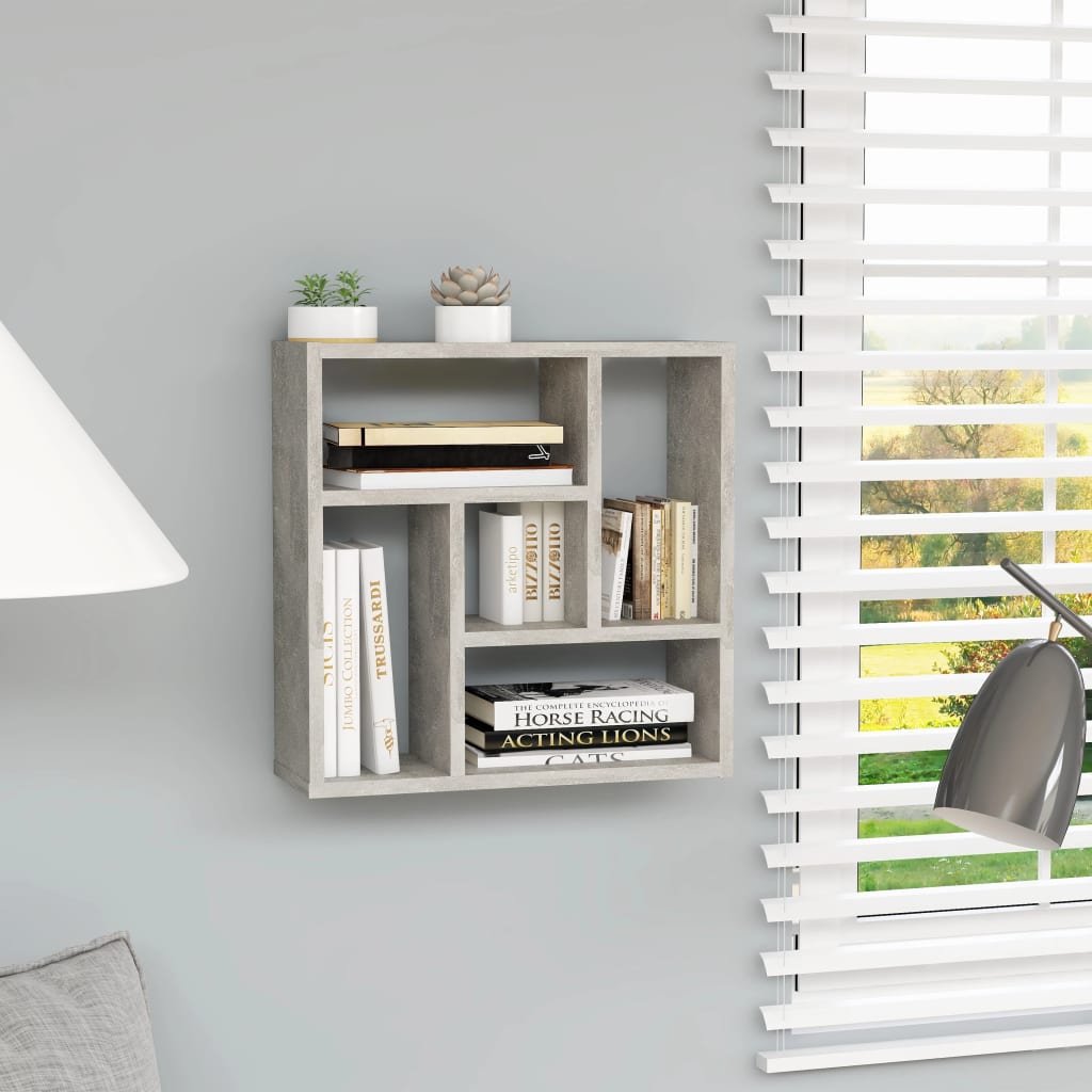 Wall Shelf Concrete Grey 45.1x16x45.1 cm Chipboard