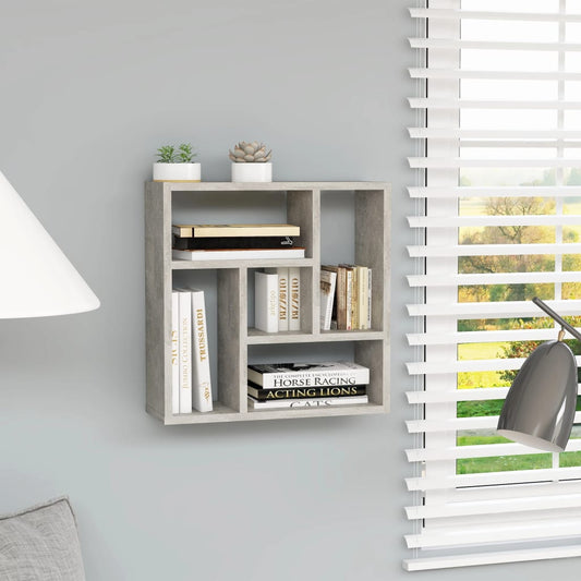 Wall Shelf Concrete Grey 45.1x16x45.1 cm Chipboard