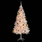 Artificial Christmas Tree with Baubles and LEDs White 180 cm