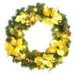 Christmas Wreath with LED Lights Green - PVC